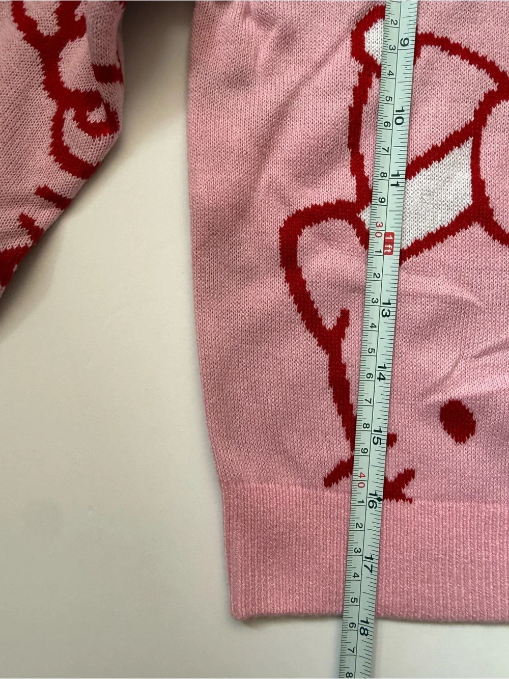 H&M Hello Kitty Sanrio Pink Knit Sweater Girls Size 12/14 Holiday Crewneck